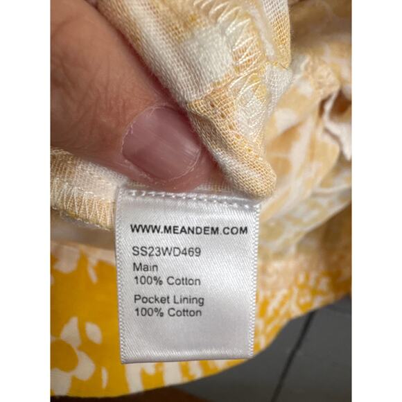 Women's Me+Em Bold Paisley Print Cheesecloth Frill Swing Dress sz 8 Boho Cottage - Picture 5 of 6